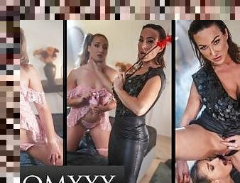 MOMxxx Big tits MILF domme Aubrey Black teaches blonde teen a lesson hardcore lesbian sex
