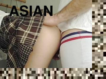 asiatique, russe, écolière, étudiante, amateur, ejaculation-sur-le-corps, ados, maison, japonais, couple