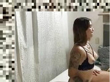 estilo-cão, masturbação, orgasmo, cona-pussy, lésbicas, adolescente, dedos, primeira-vez, perfeito, sozinho