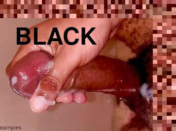 masturbation, amateur, ébène, énorme-bite, black, point-de-vue, solo, bite