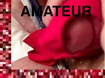 masturbation, giclée, amateur, ejaculation-sur-le-corps, culotte, ejaculation, fétiche, solo, soutien-gorge