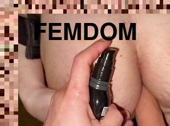 remmidildo, amatööri, anaali, bdsm, ranskalainen, orja, dildo, dominointi, femdom, tosielämää