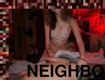 She pleasured her neighbor with her hand and he put it on her stomach
