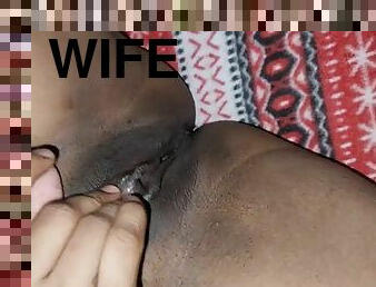 Very good pussy licking and hard fucking with his pretty wife. Huge cum inside and happy ending with his wife