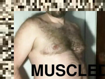 masturbação, gay, musculado