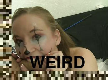 Hottie With Face Color Playing With Her Clown - CumOnWeird