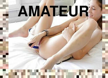 masturbation, amateur, anal, jouet, salope, jeune-18, solo, réalité, jambes