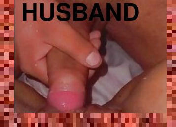 Husband cums all over wet pussy