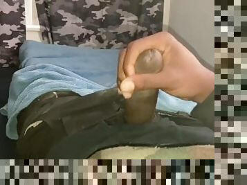 masturbation, amateur, ejaculation-sur-le-corps, énorme-bite, black, solo, caché, bite