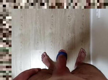 Standing cumming on the floor