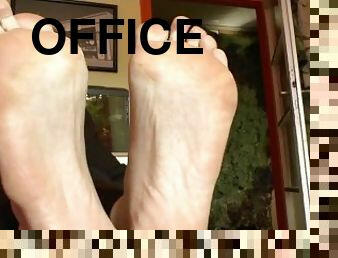 escritório, gay, pés, europeia, euro, fetiche, sozinho, secretária