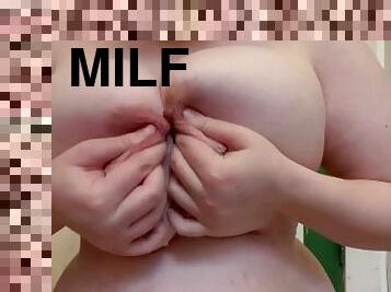 gros-nichons, mamelons, orgasme, amateur, milf, fétiche, solo, lait, en-lactation, sucer