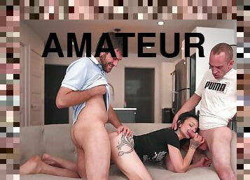 Amateur threesome with bitch Dave March