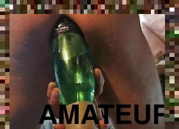 bouteille, énorme, amateur, anal, jouet, solo