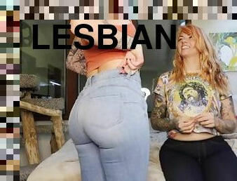 lesbo-lesbian, tiukka, fetissi, farkut, naamalla-istuminen, femdom