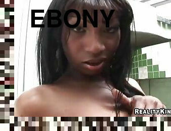 Rough sex with a horny ebony tranny