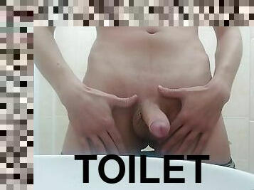 Soldier cums at work in the toilet