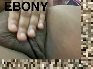 Rubbing this Super Fat Ebony Pussy