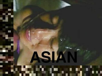 Little Asian Sprayed with lots of cum