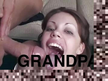 Teen whore gets DPD by dirty grandpas