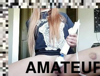 masturbaatio, orgasmi, pillu-pussy, amatööri, teini, lelu, pikkuinen, soolo, märkä