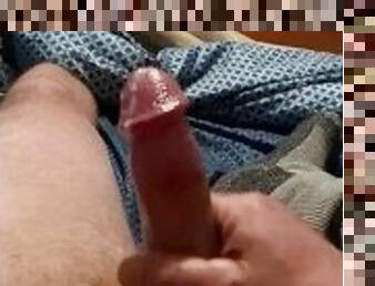 Perfect cock head up close cum shot