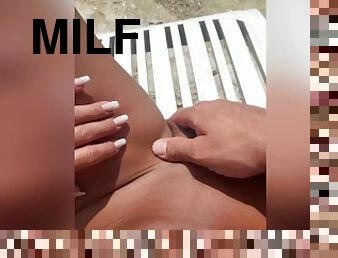 Dreamgirl -Hot Milf squirt on the public beach of Valalta -Punta Kriz - Piggy Beach