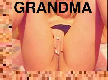 grand-mère, masturbation, vieux, amateur, granny, webcam, plus-agée