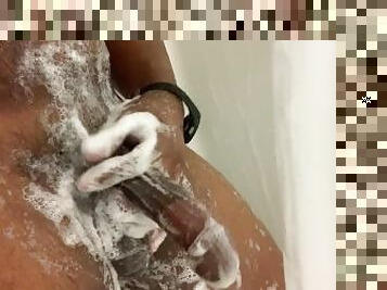 Shower masturbation compilation with talking and cumshots