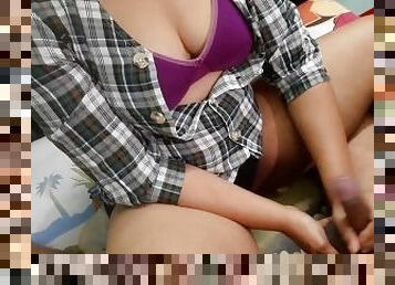 Romantic Indian Couple Spend Beautiful  Moments in Bedroom,  Real Sex Video with Orgasm
