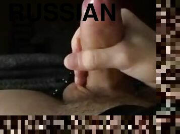 young russian guy jerks off and cums a lot until roommates see in the dark