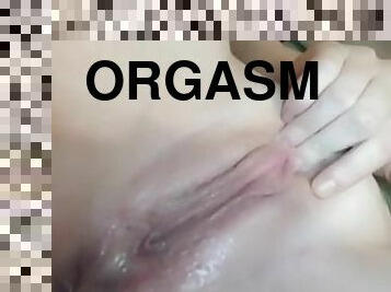 masturbation, orgasme, chatte-pussy, giclée, amateur, rousse, ejaculation, solo, humide