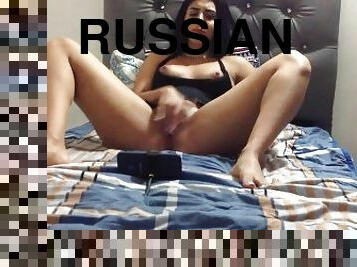 masturbation, russe, amateur, ados, décapage, petite-amie, horny, lingerie, parfait, fétiche