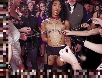 Nikki Darling - Ebony Nipples Tormented At Bdsm Party