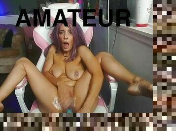 mastürbasyon-masturbation, amatör, oyuncak, meni, tek-kişilik, dövme