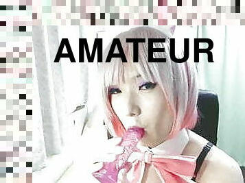 transvestit, amatør, pikslikkeri, legetøj, japans, ung-18, webcam, små-patter