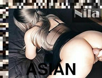 asiatisk, amatör, anal, brudar, creampie, thailändsk, sprut, tight, söt, rumpa-butt