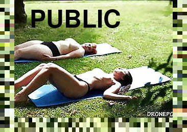 nudista, szabadban, nyilvános, tinilány, kamera, kukkolás, cseh, parkban, rejtett, villantás