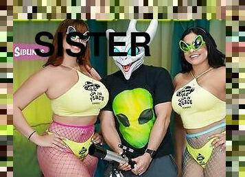 Naughty Step Sisters Dress Up Like Slutty Aliens & Seduce Nerdy Stargazer Stepbro - Step Siblings