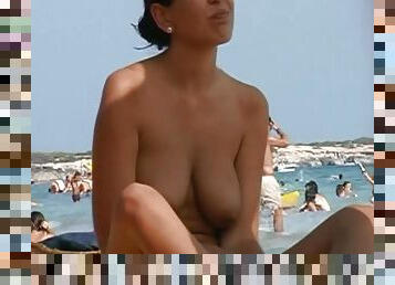 en-plein-air, cam, plage, voyeur, seins-nus