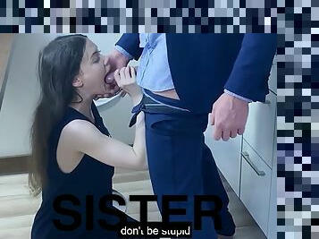 My stupid stepsister got stuck in the washing machine and I fucked her tight ass