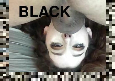 Sexy Black Hair Goth Babe with Nose Piercing Gets Hardcore Sloppy Facefuck Upside Down 69 Throatpie