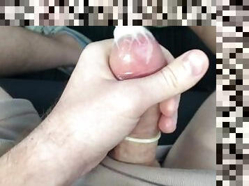 masturbation, public, voiture, secousses, attrapée