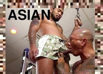 Buff asian barebacking jocks ass