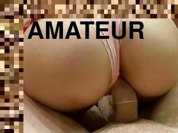 amateur, ejaculation-sur-le-corps, culotte, ejaculation, horny, blonde, mignonne, chevauchement, petite, massive