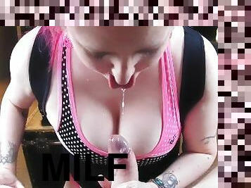 store-pupper, svær, sport, blowjob, cumshot, milf, deepthroat, naturlig, ekkel, pupper