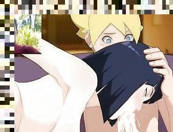 Boruta is so horny that he fucks Hinata and fills her all with milk for an uncensored hentai whore