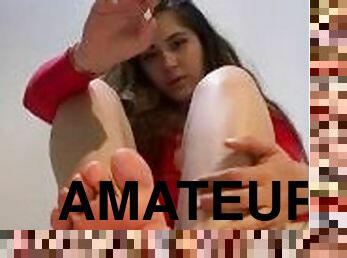 amateur, pieds, jeune-18, solo