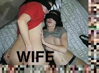 Wife helps girlfriend get husband's cum, 3some, sucking balls, blowjob, doggy, facial, kiss with cum