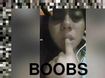 Today Exclusive- Cute Desi Girl Showing Her Boobs On Video Call